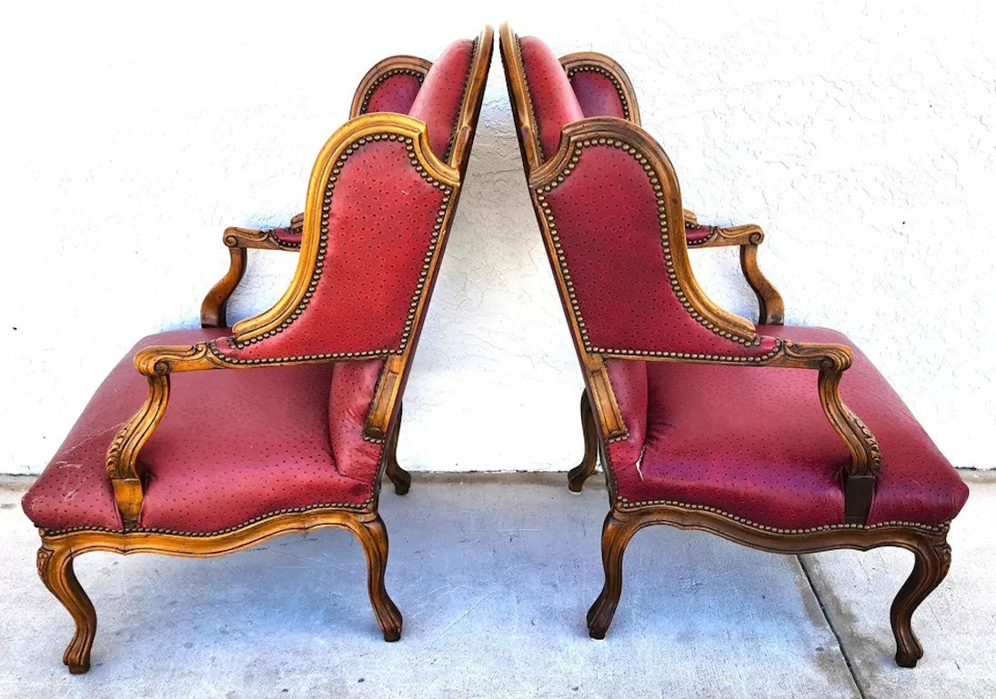 French Wingback Chairs by BAKER Pair
