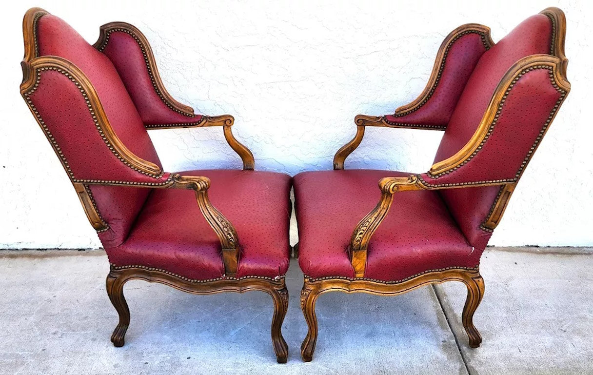 French Wingback Chairs by BAKER Pair