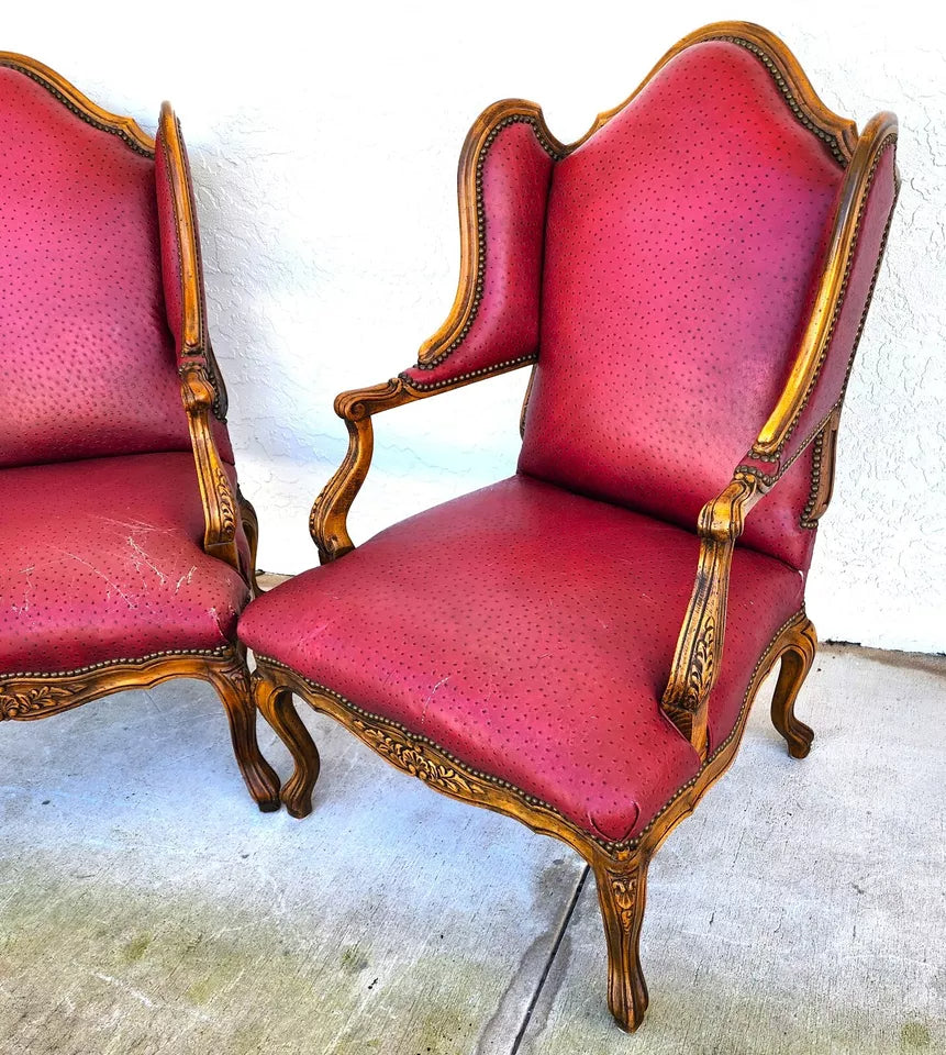 French Wingback Chairs by BAKER Pair