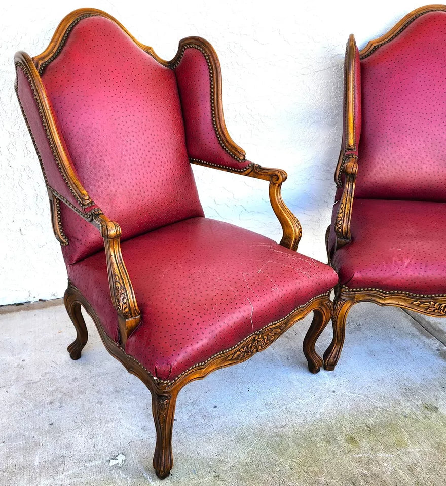 French Wingback Chairs by BAKER Pair
