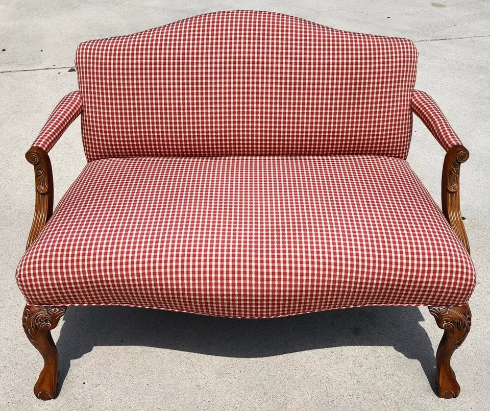 French Country Settee & Ottoman Set