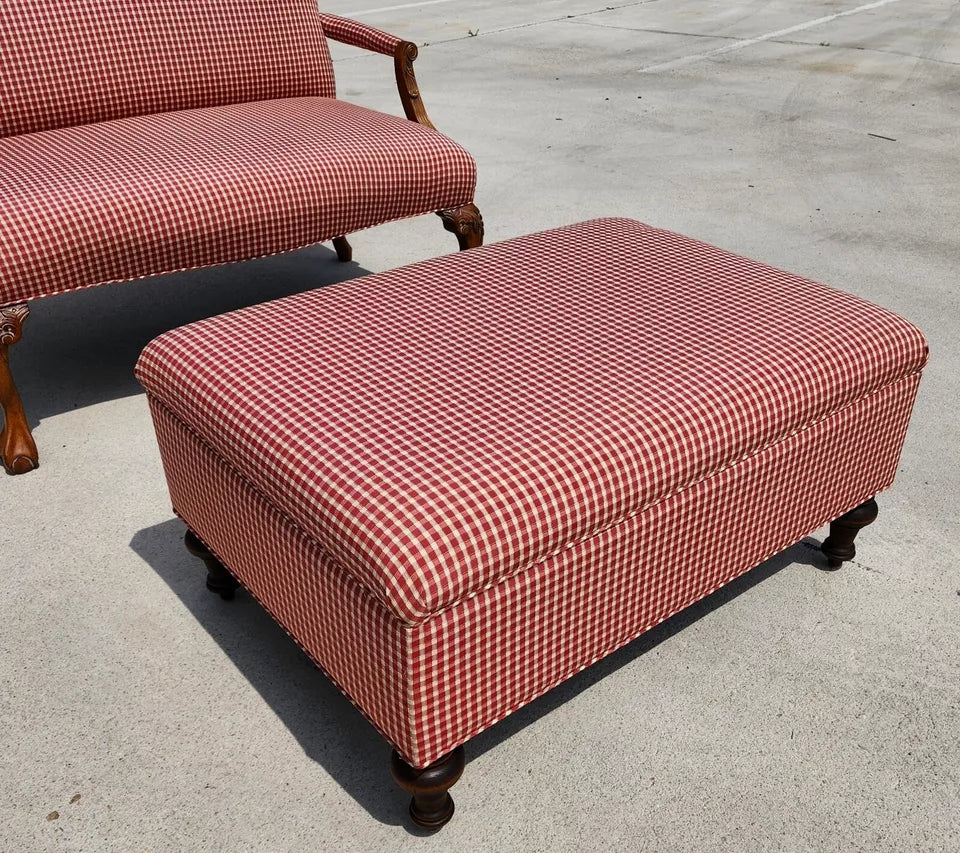 French Country Settee & Ottoman Set