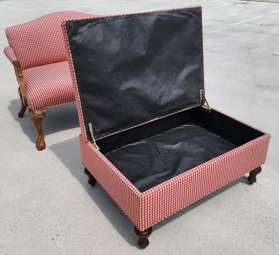 French Country Settee & Ottoman Set