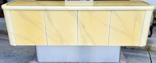 Faux Goatskin Buffet Sideboard Vintage