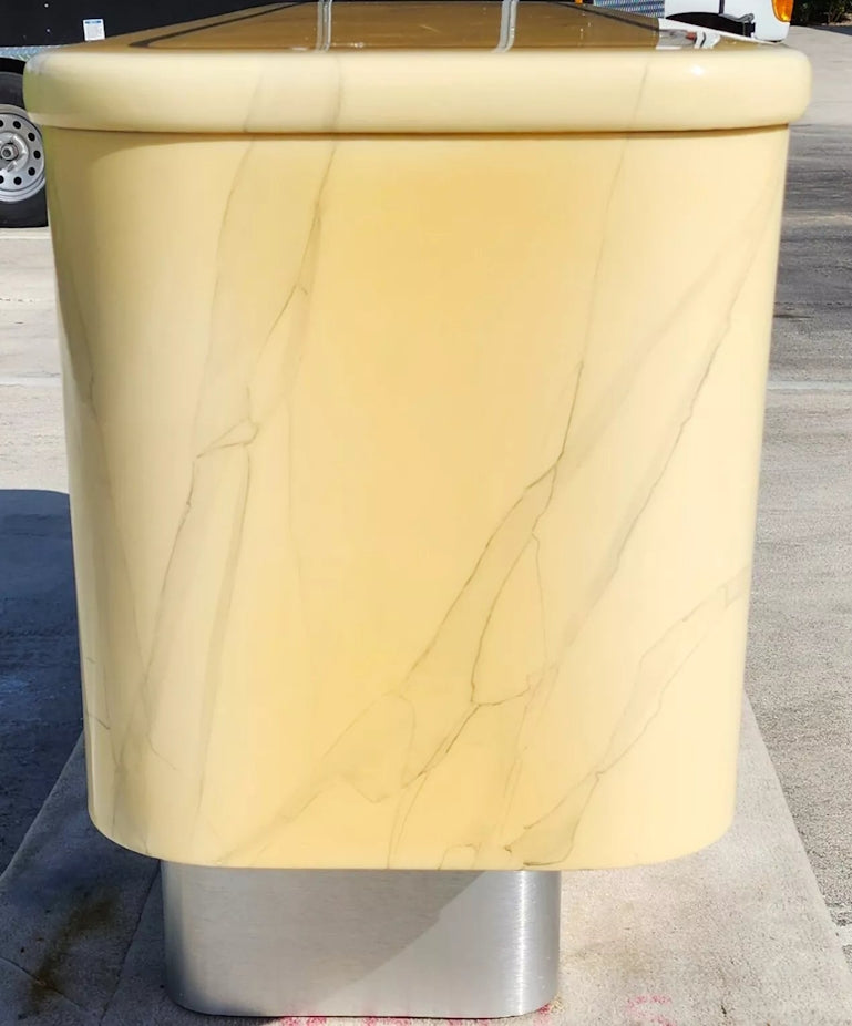 Faux Goatskin Buffet Sideboard Vintage