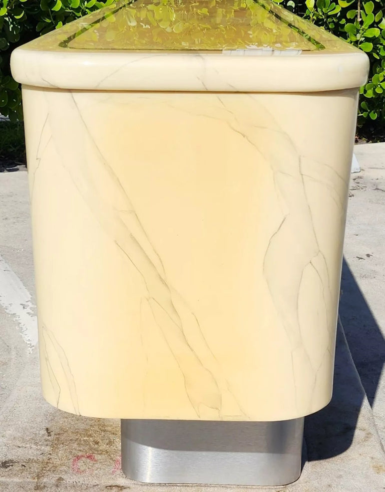 Faux Goatskin Buffet Sideboard Vintage