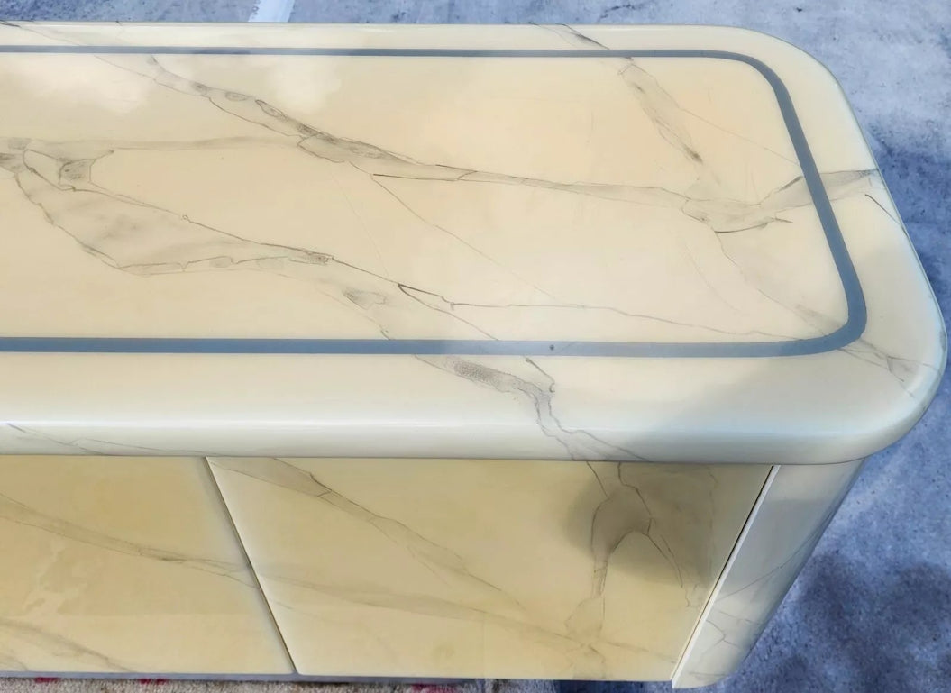 Faux Goatskin Buffet Sideboard Vintage