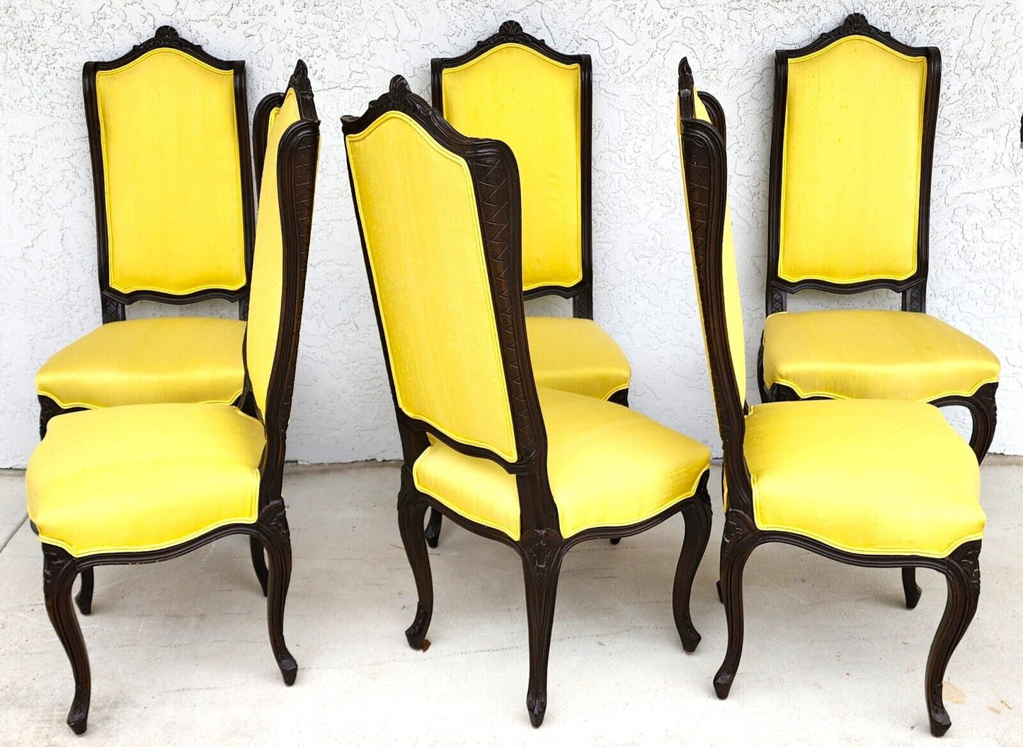 French Dining Chairs Linen Wingback by MARIANO GARCIA of Spain