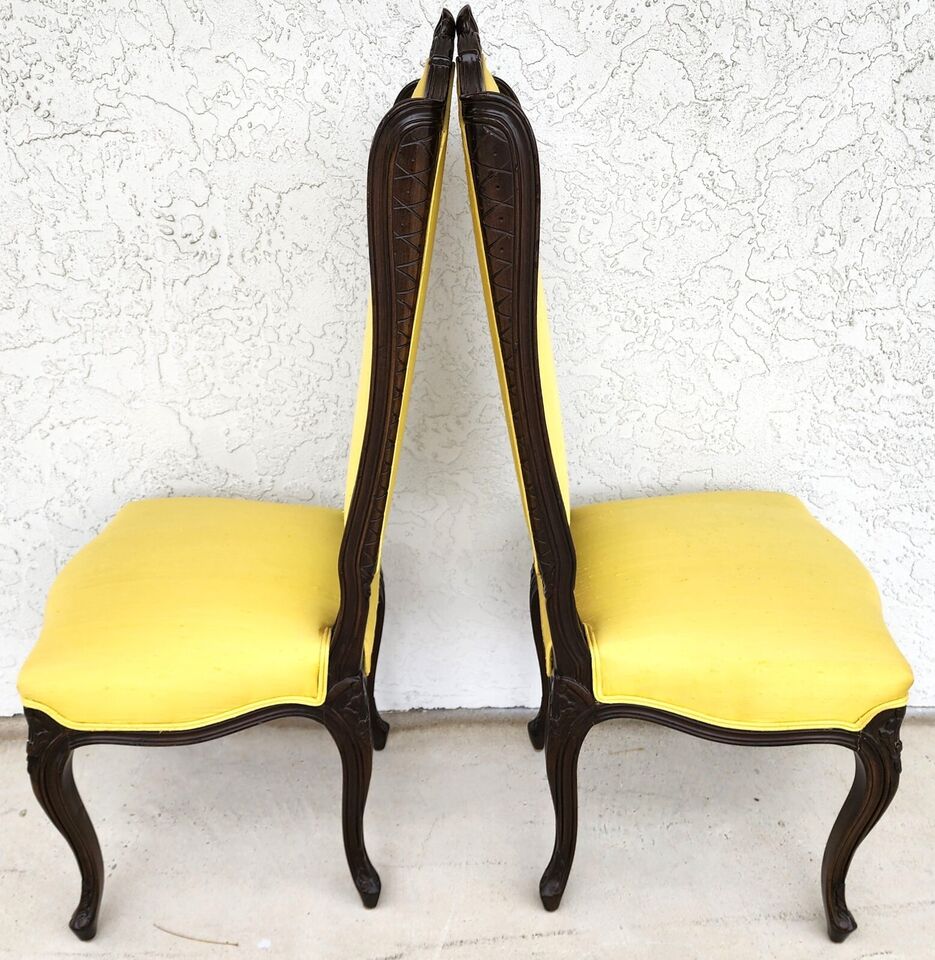 French Dining Chairs Linen Wingback by MARIANO GARCIA of Spain