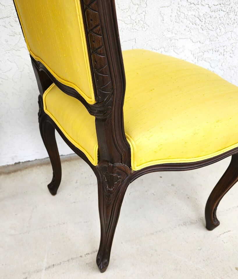 French Dining Chairs Linen Wingback by MARIANO GARCIA of Spain