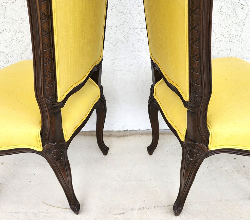 French Dining Chairs Linen Wingback by MARIANO GARCIA of Spain