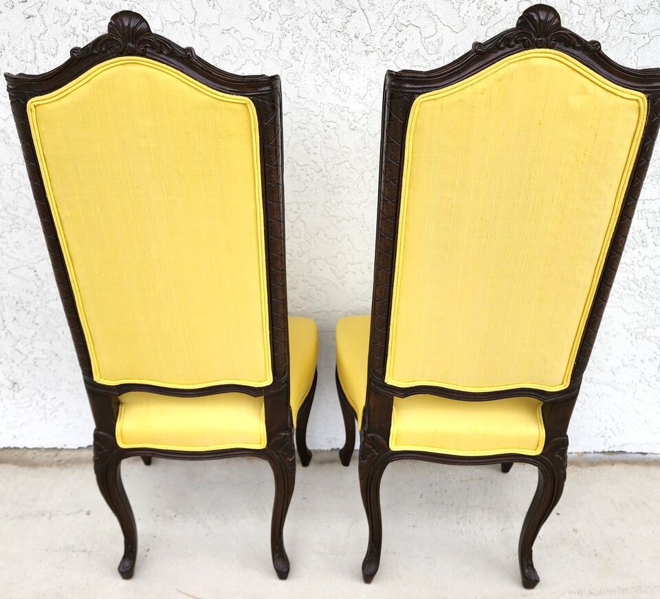 French Dining Chairs Linen Wingback by MARIANO GARCIA of Spain