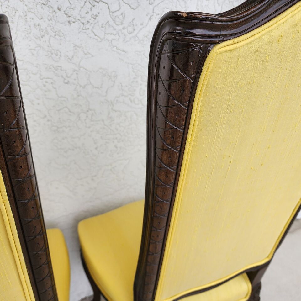 French Dining Chairs Linen Wingback by MARIANO GARCIA of Spain