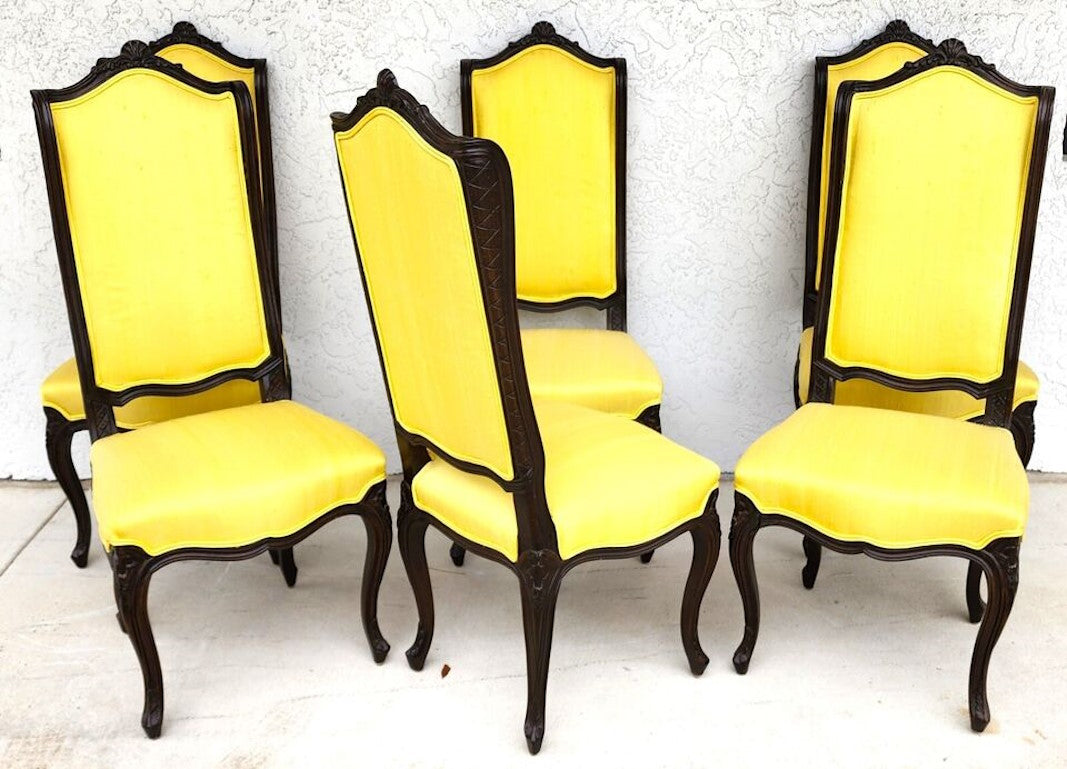 French Dining Chairs Linen Wingback by MARIANO GARCIA of Spain