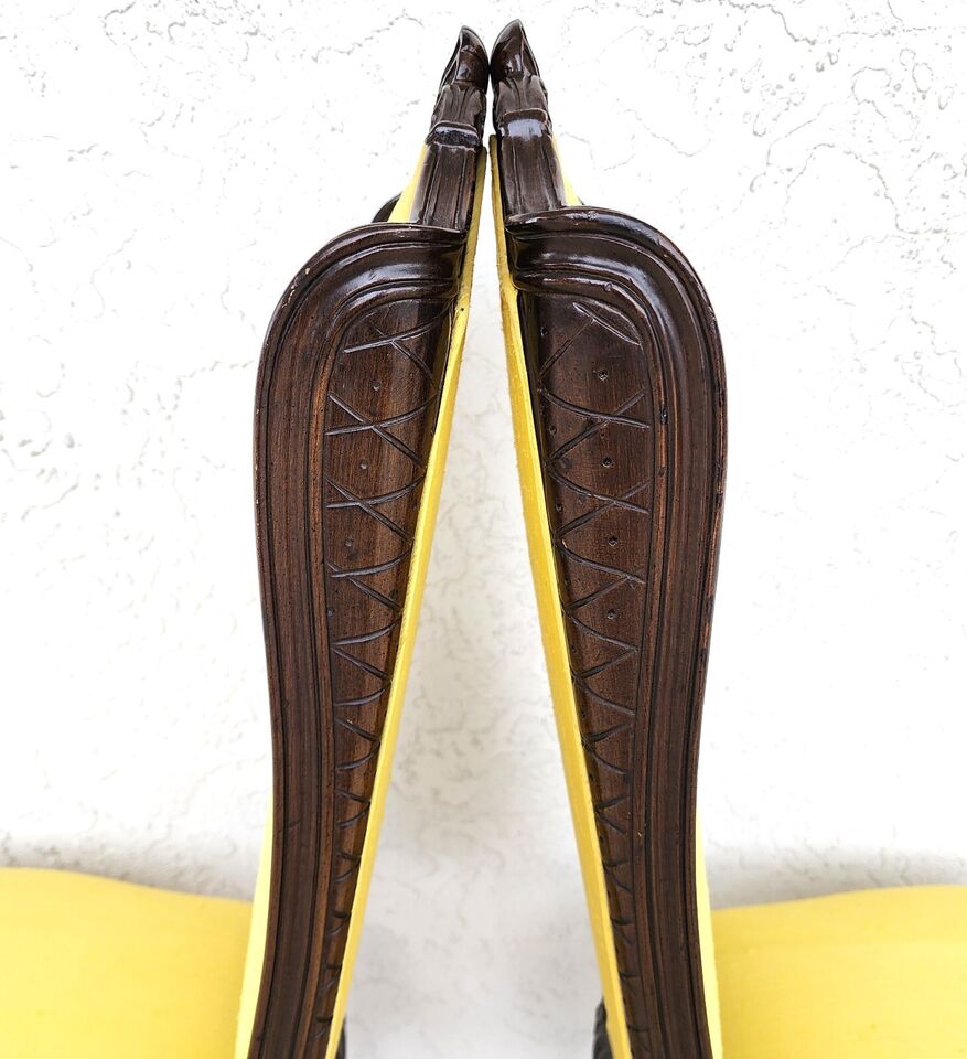 French Dining Chairs Linen Wingback by MARIANO GARCIA of Spain