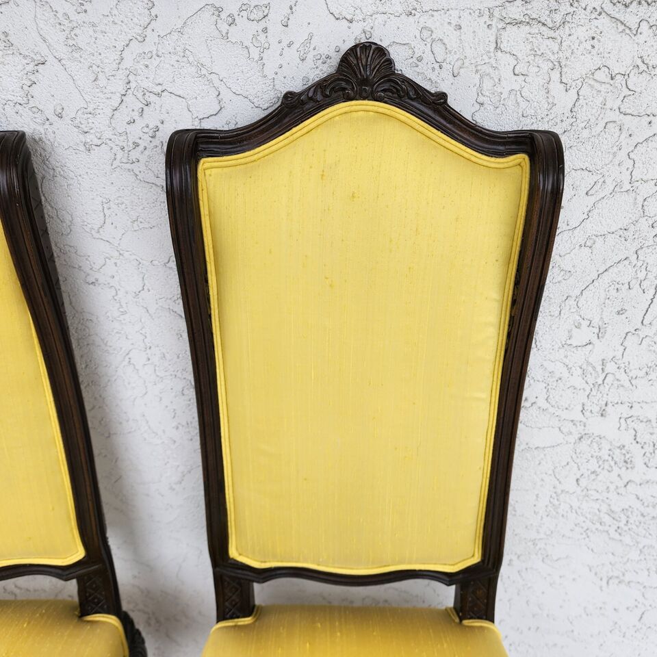 French Dining Chairs Linen Wingback by MARIANO GARCIA of Spain