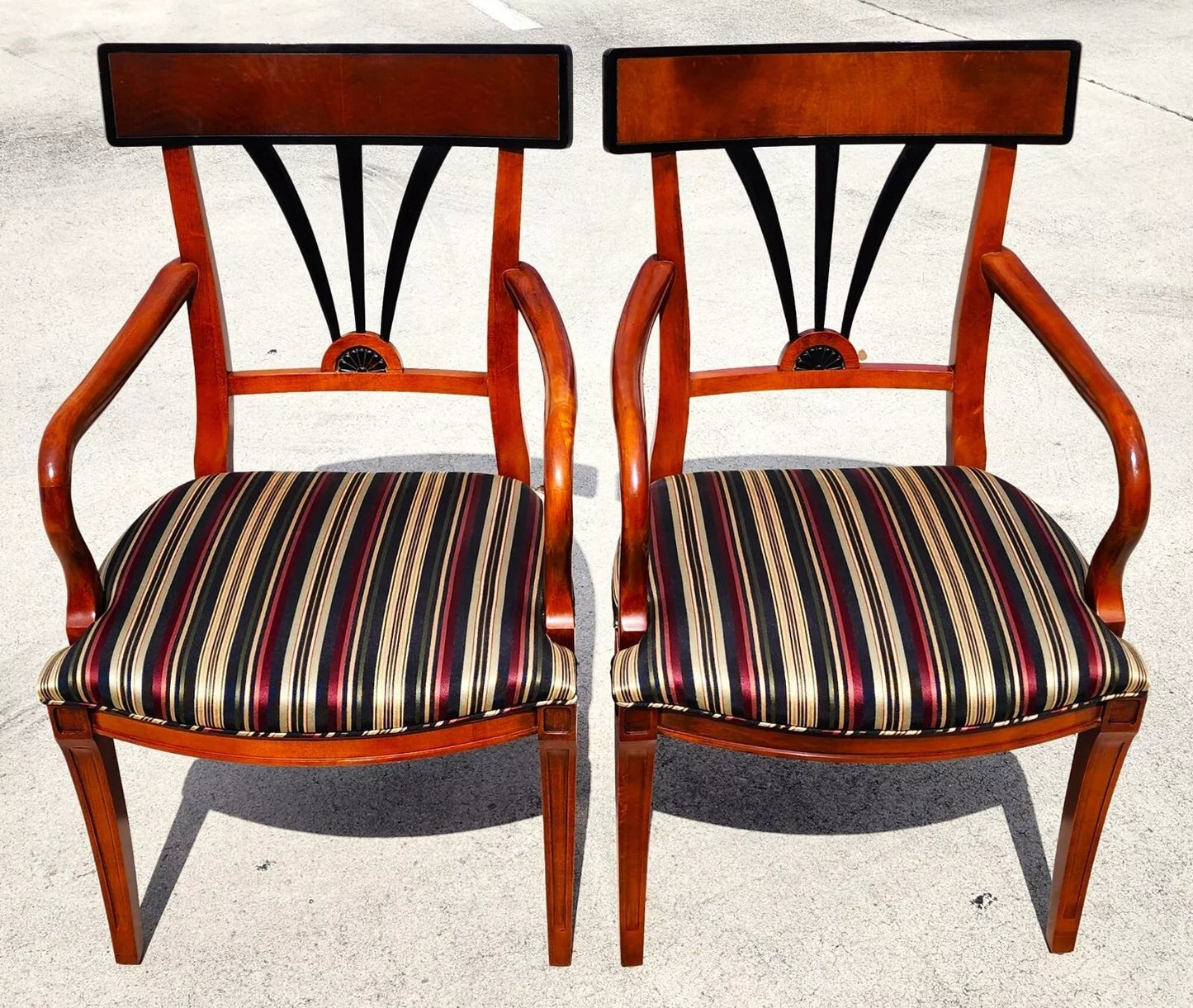 Harrods Biedermeier Armchairs Pair