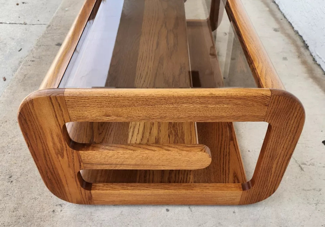 Hodges Mersman Oak Coffee Table MCM 1970s