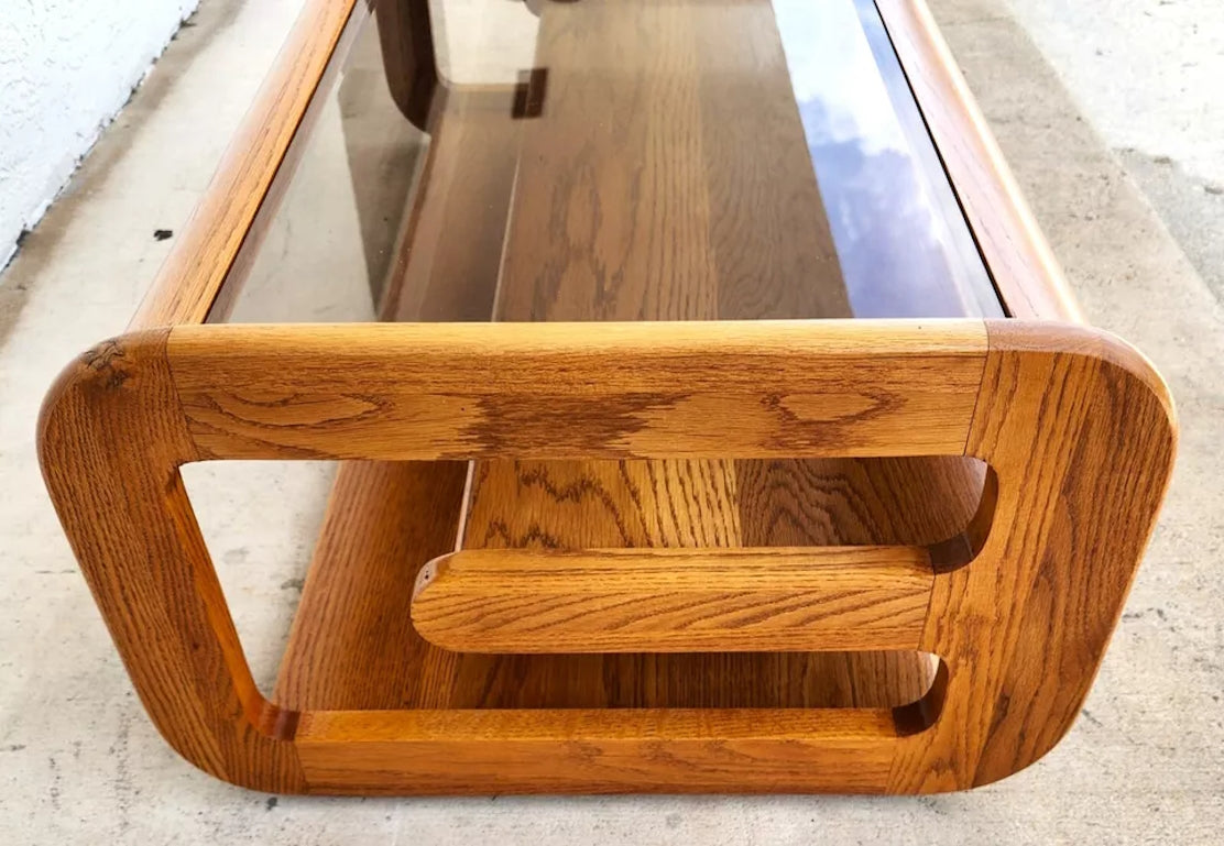 Hodges Mersman Oak Coffee Table MCM 1970s