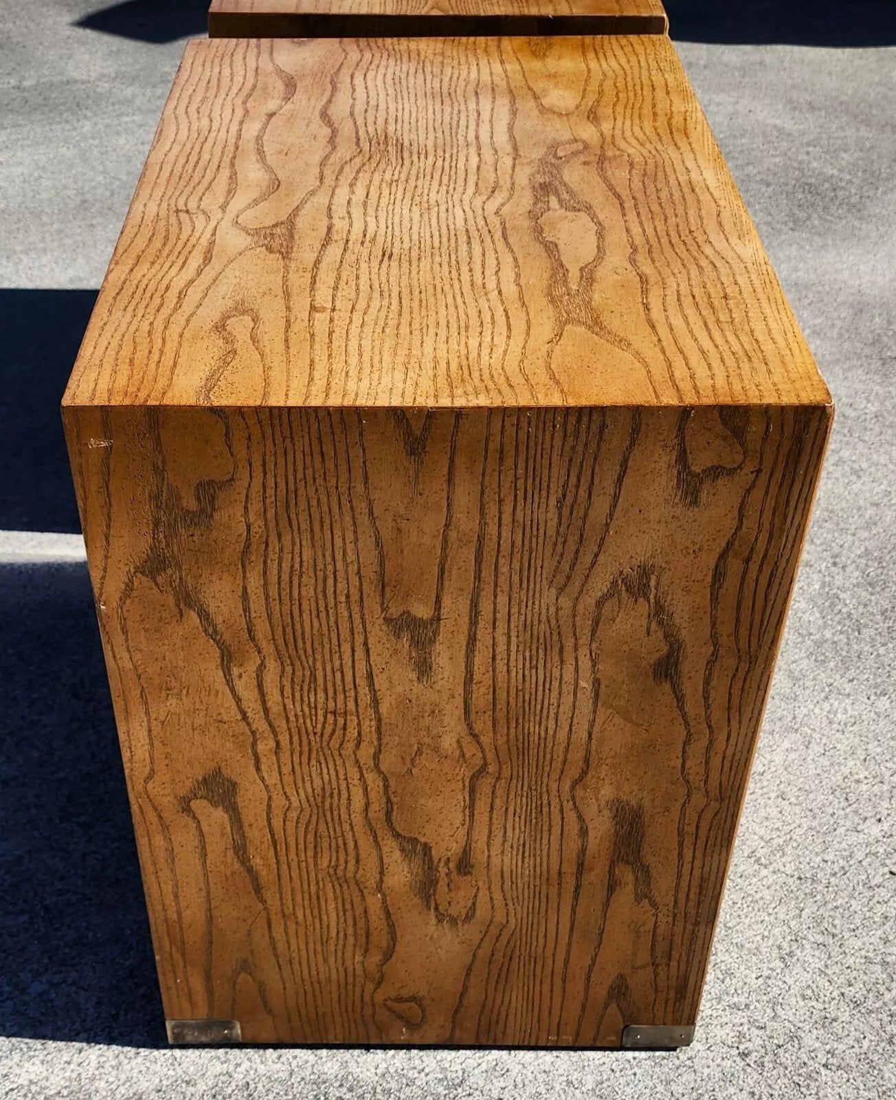 Henredon Nightstands Side Tables Campaign Style Pair