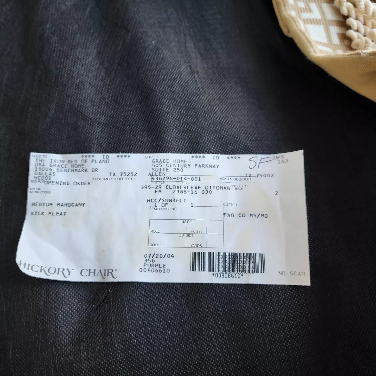 Cloverleaf Ottoman Rolling by Hickory Chair