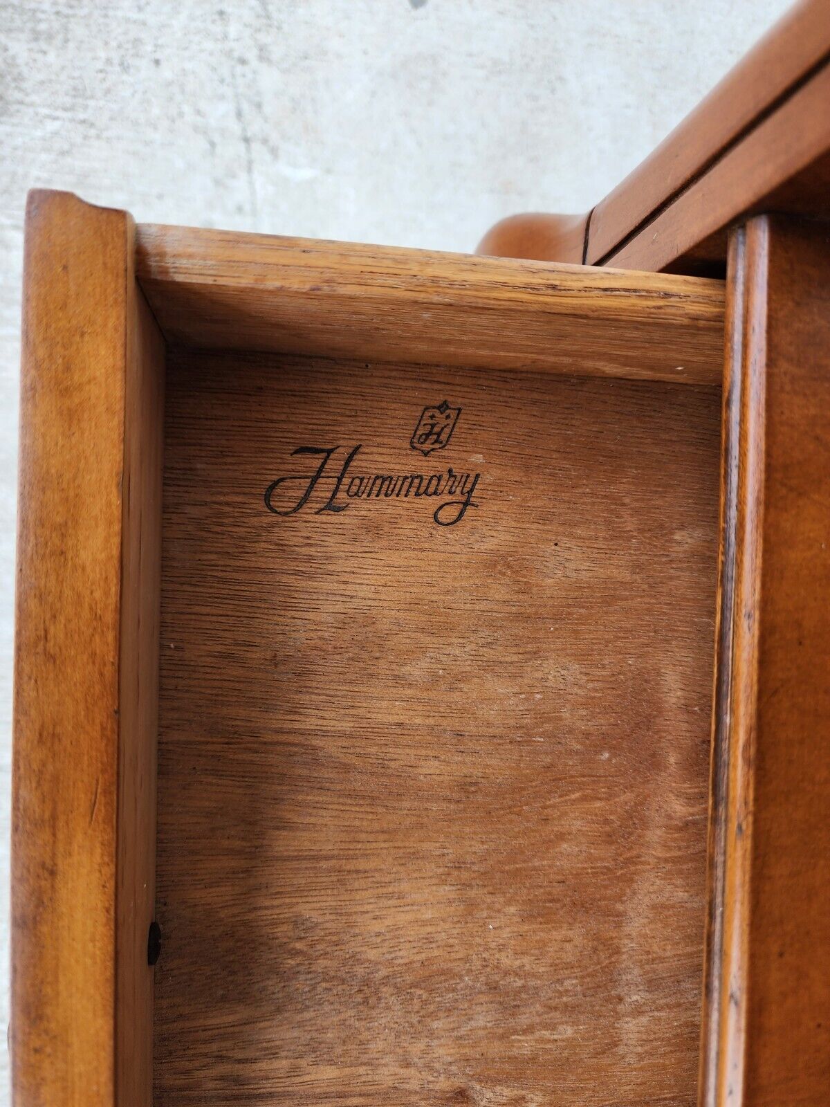 Vintage French Side Tables Walnut Leather Top by HAMMARY