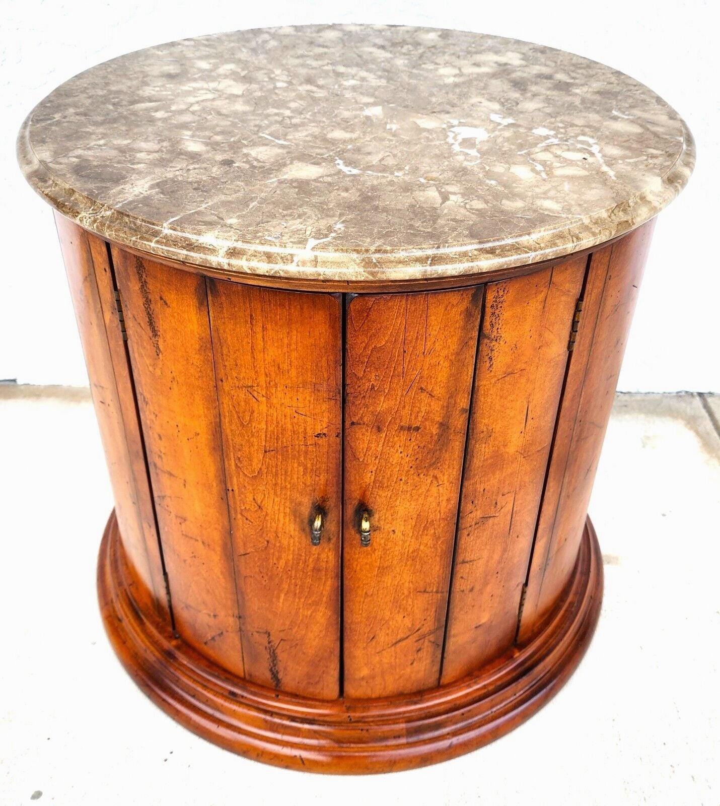 Henredon Style Marble Drum Table