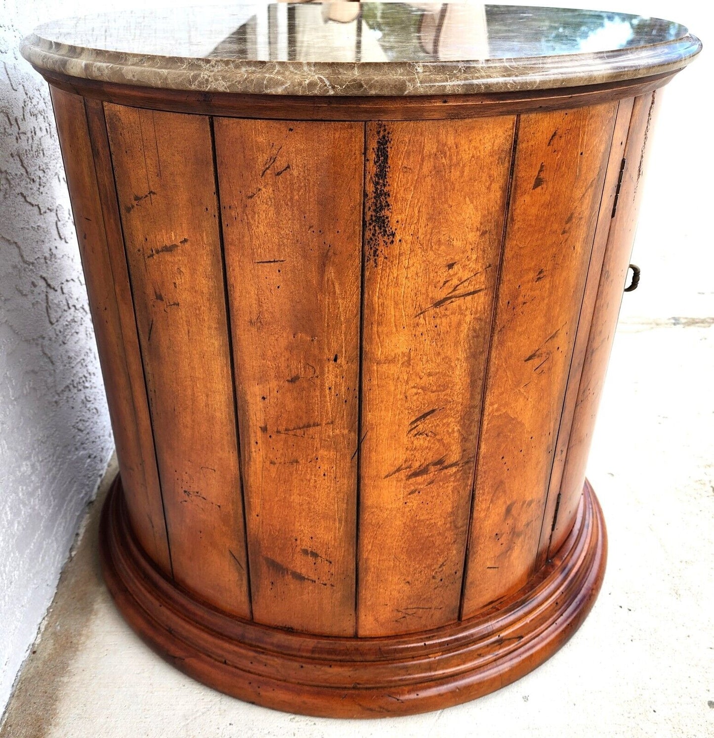 Henredon Style Marble Drum Table