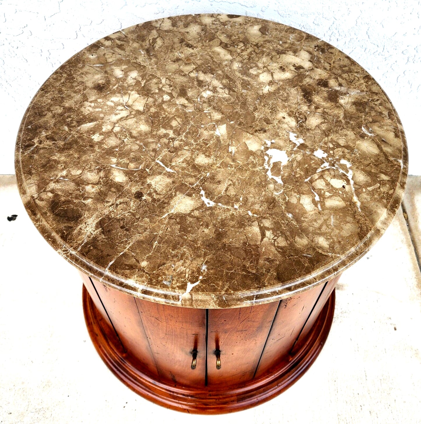 Henredon Style Marble Drum Table