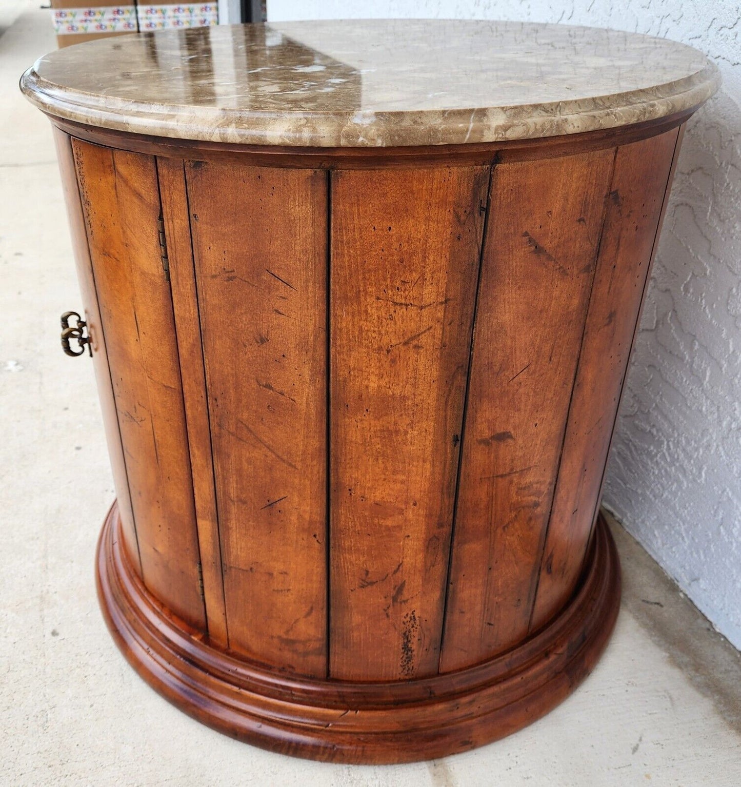 Henredon Style Marble Drum Table