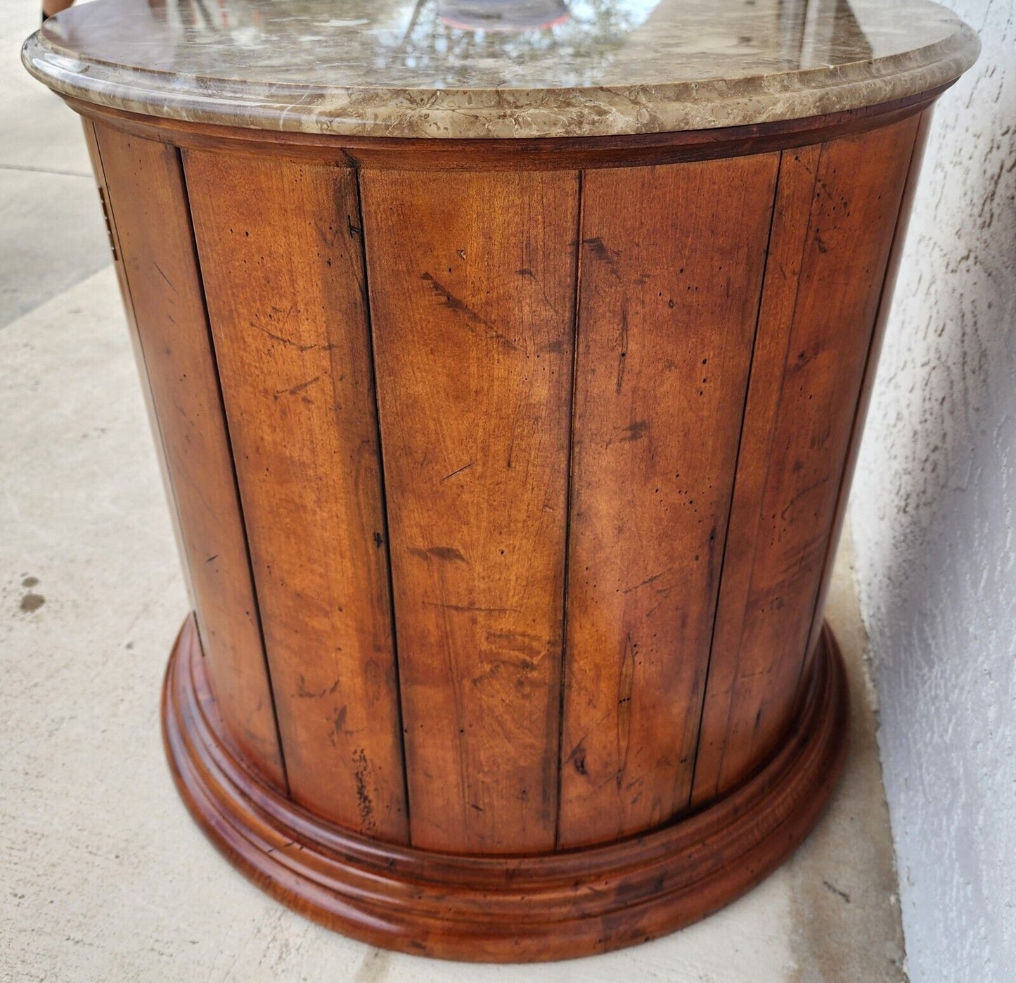 Henredon Style Marble Drum Table
