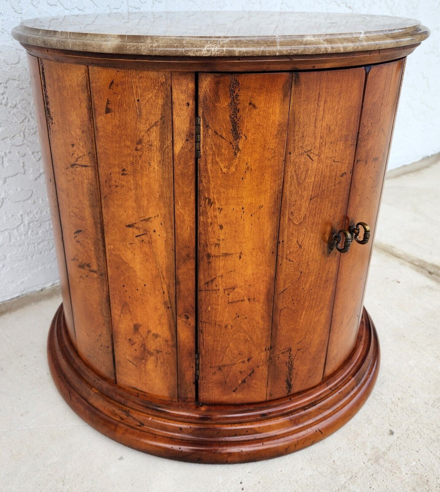 Henredon Style Marble Drum Table