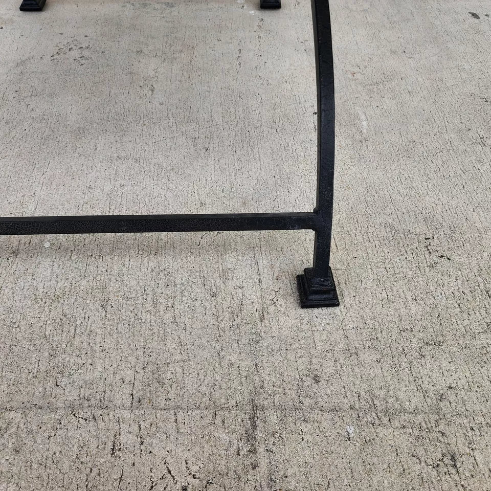 Vintage Italian Scrolled Wrought Iron Vanity Bench