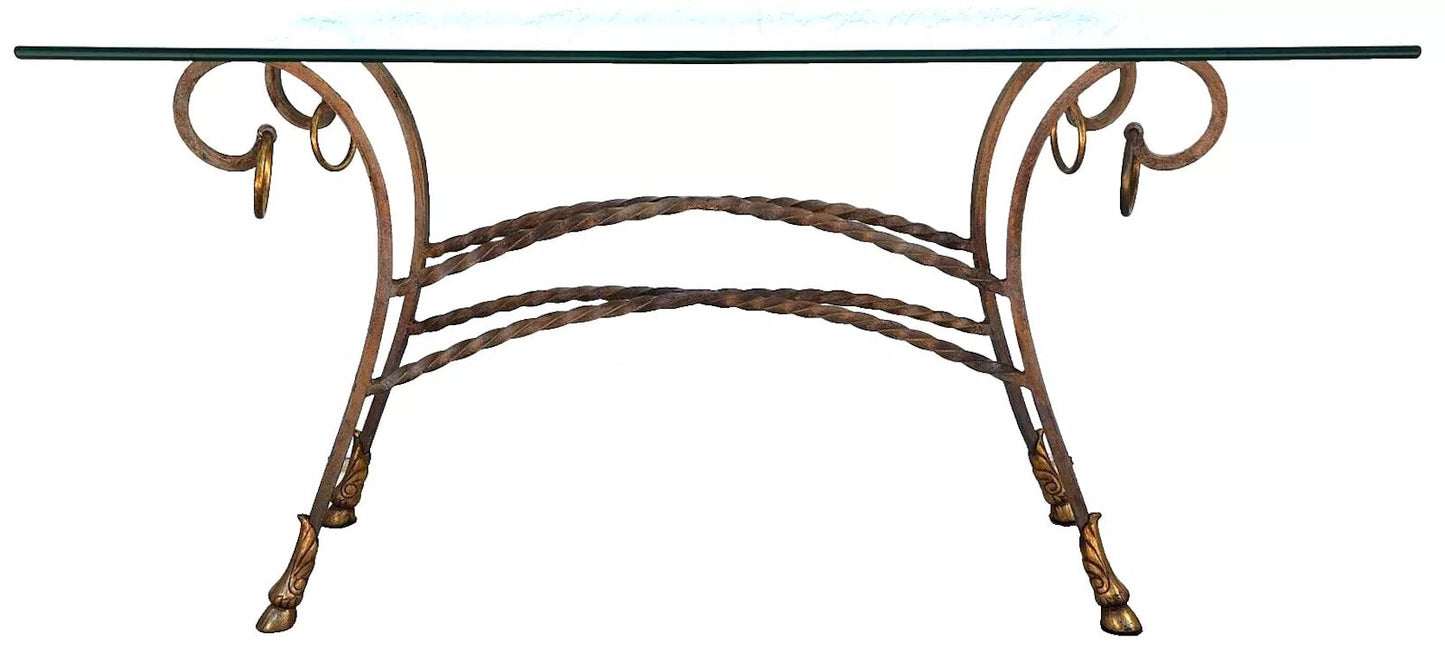Italian Hoof Footed Iron Console Sofa Table