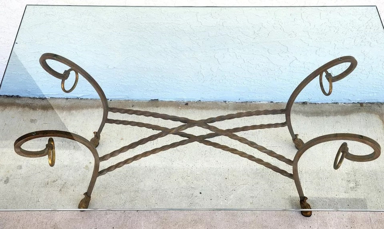 Italian Hoof Footed Iron Console Sofa Table