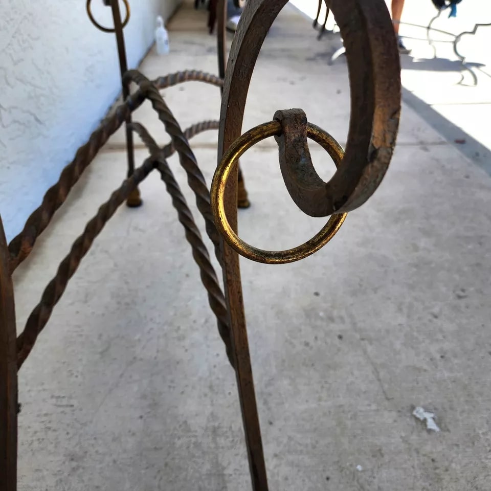 Italian Hoof Footed Iron Console Sofa Table