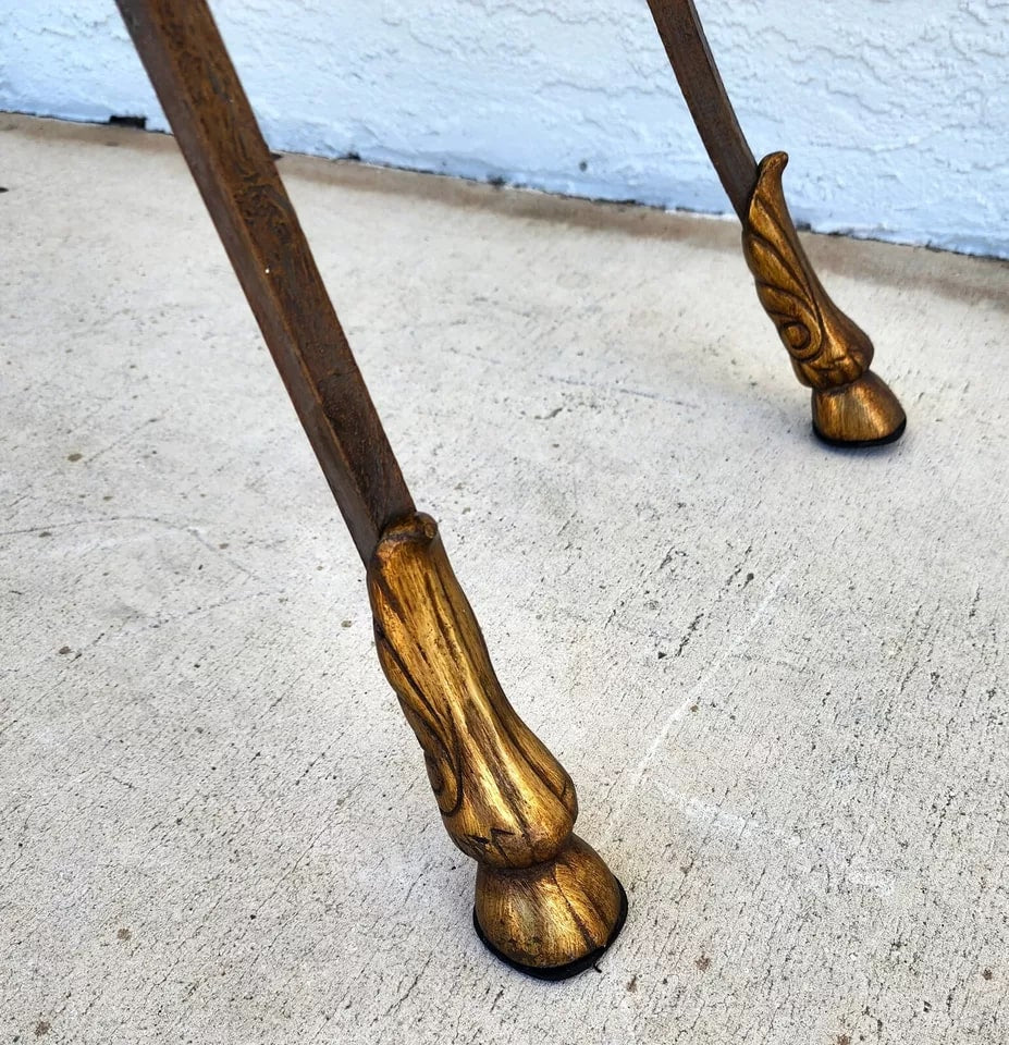 Italian Hoof Footed Iron Console Sofa Table