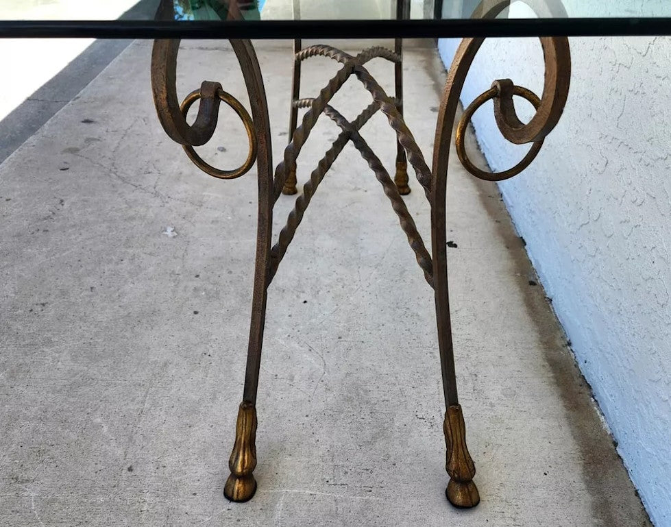 Italian Hoof Footed Iron Console Sofa Table