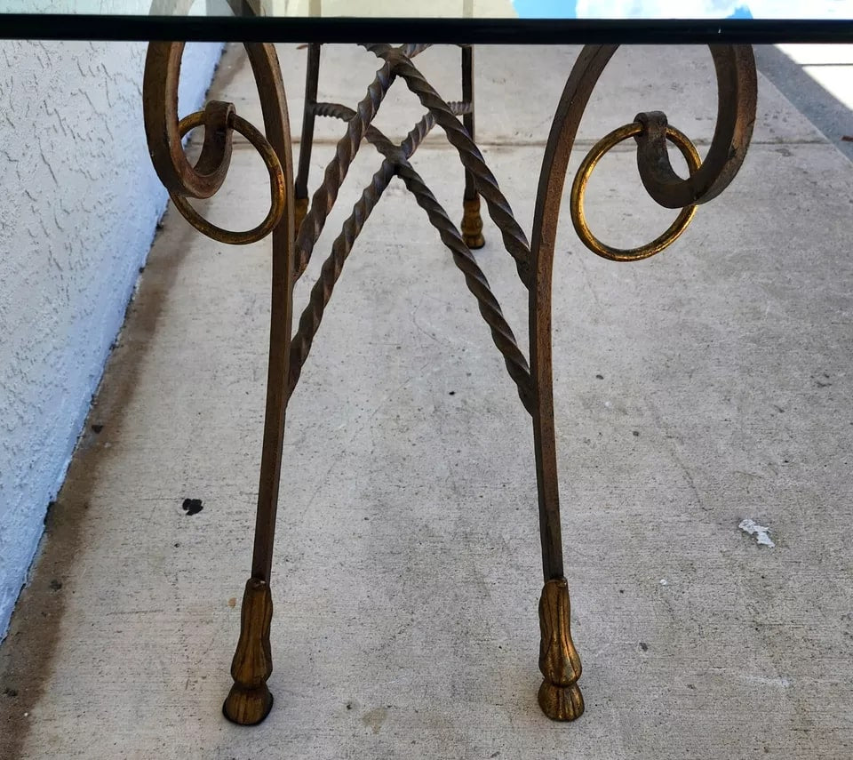 Italian Hoof Footed Iron Console Sofa Table