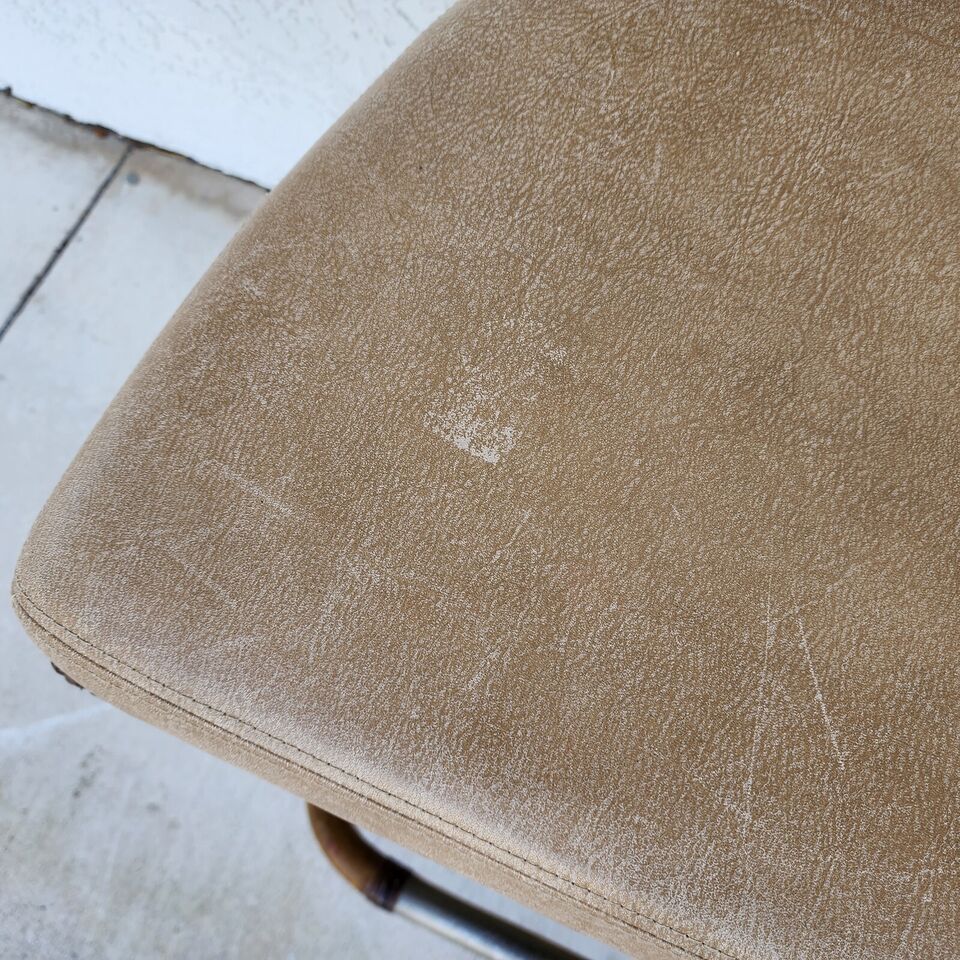 KREISS Bamboo Counter Stools Leather Pair