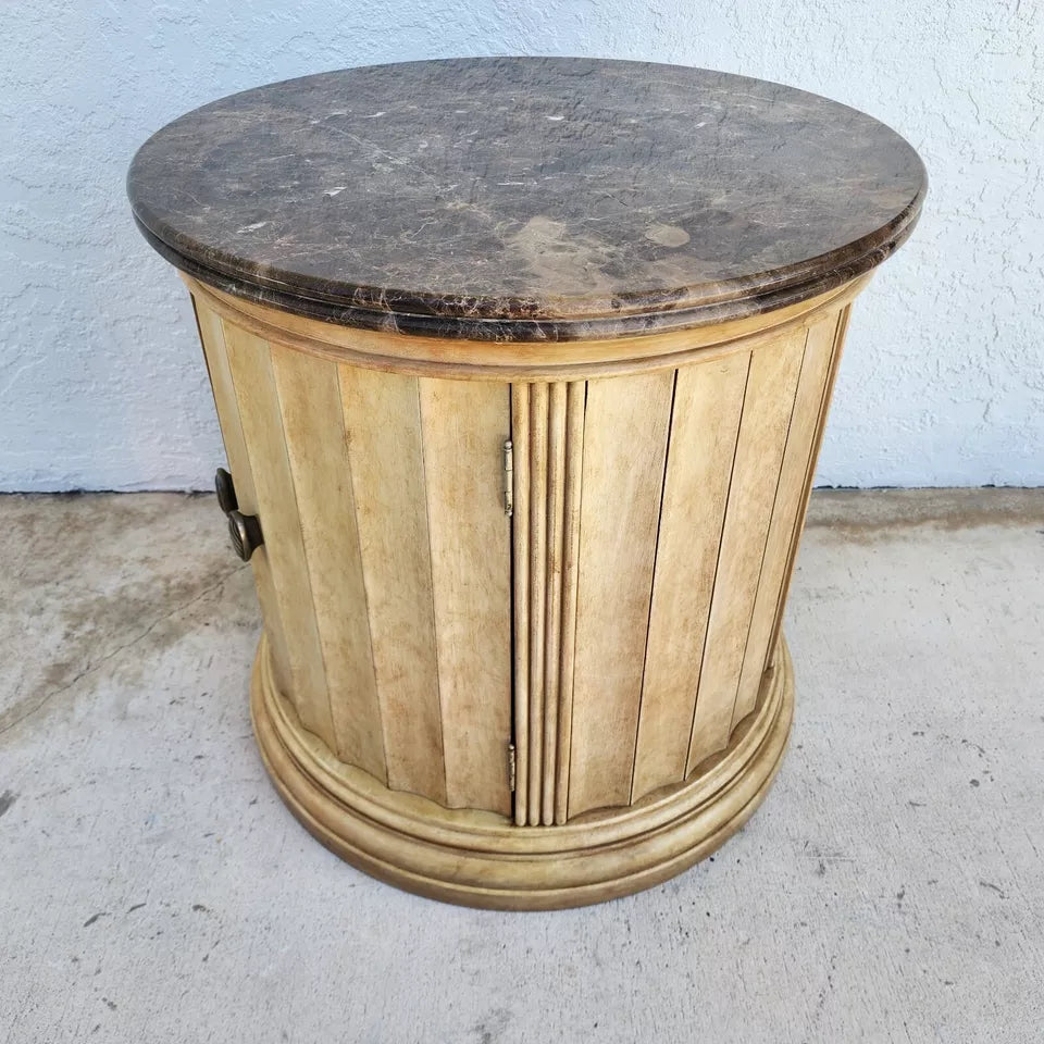 LEXINGTON Italian Marble Drum Side Center Table