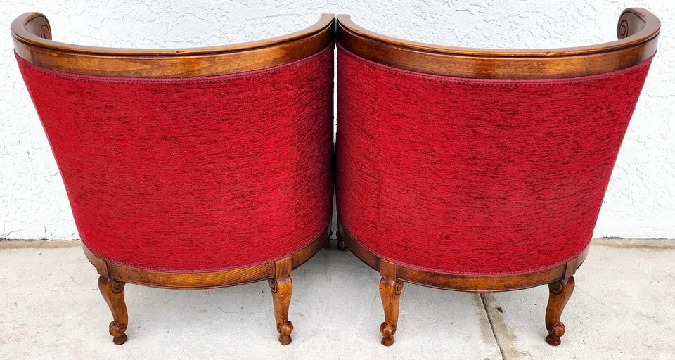 French Louis XV Accent Chairs Pair