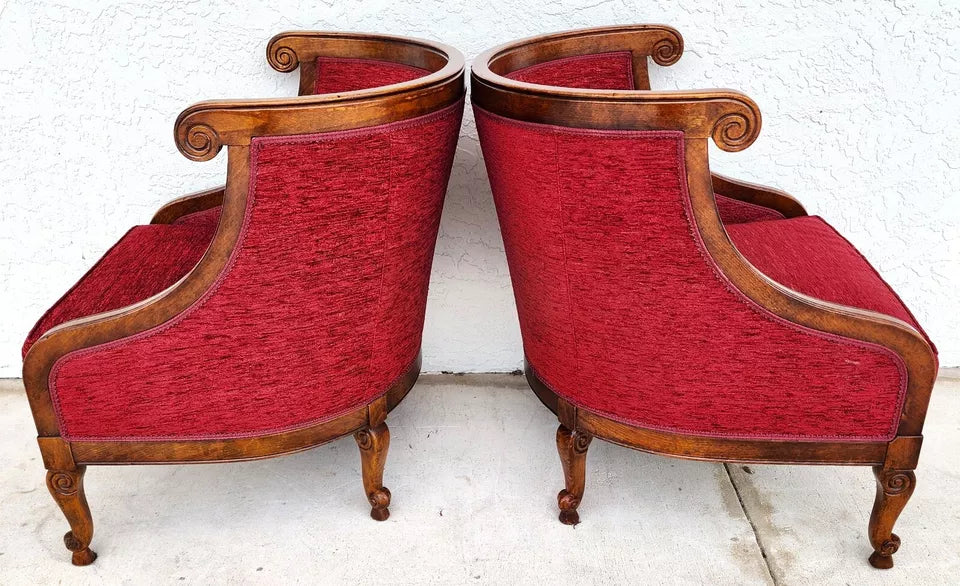 French Louis XV Accent Chairs Pair