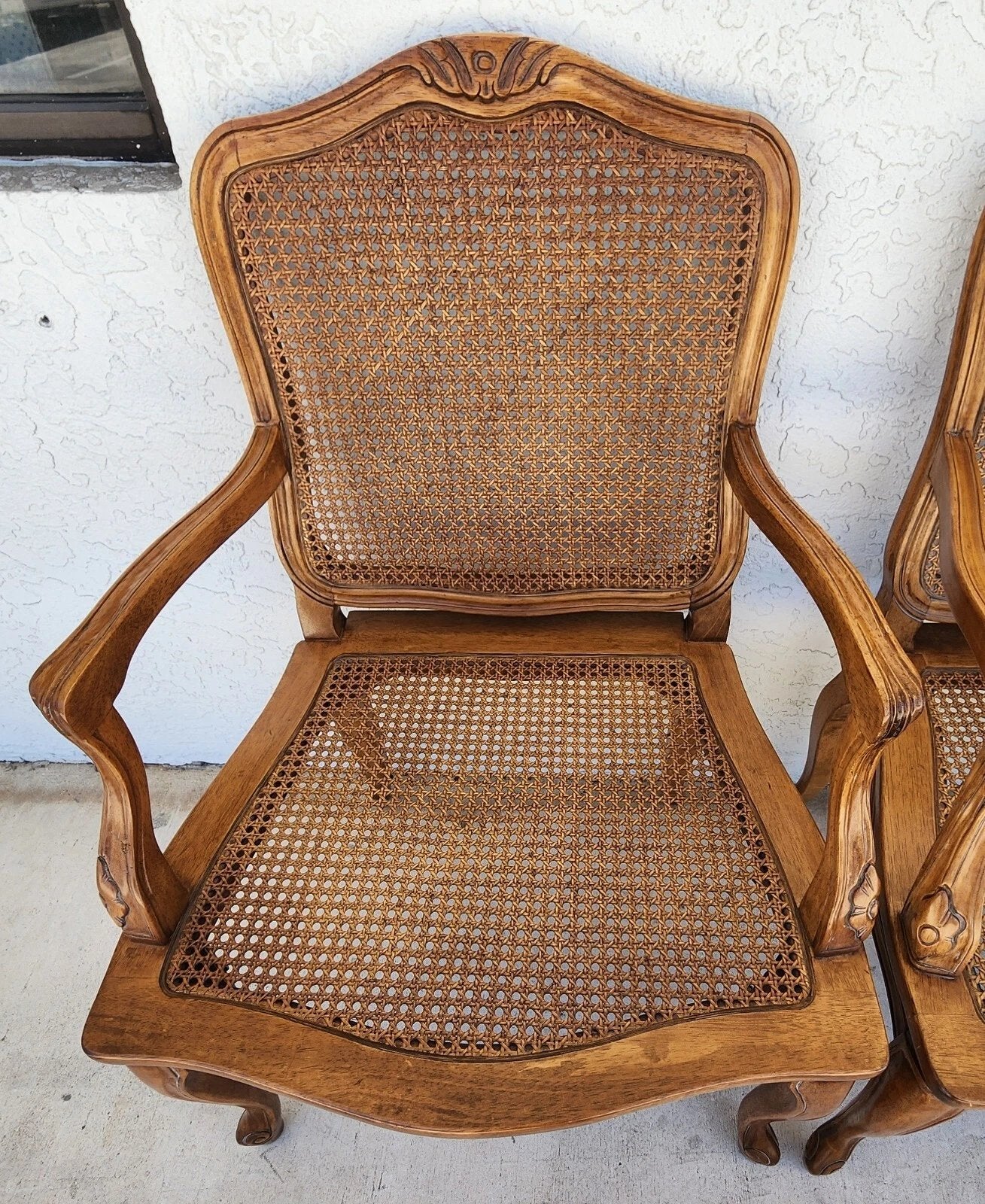 Louis XV Caned Armchairs by Century Chair Co