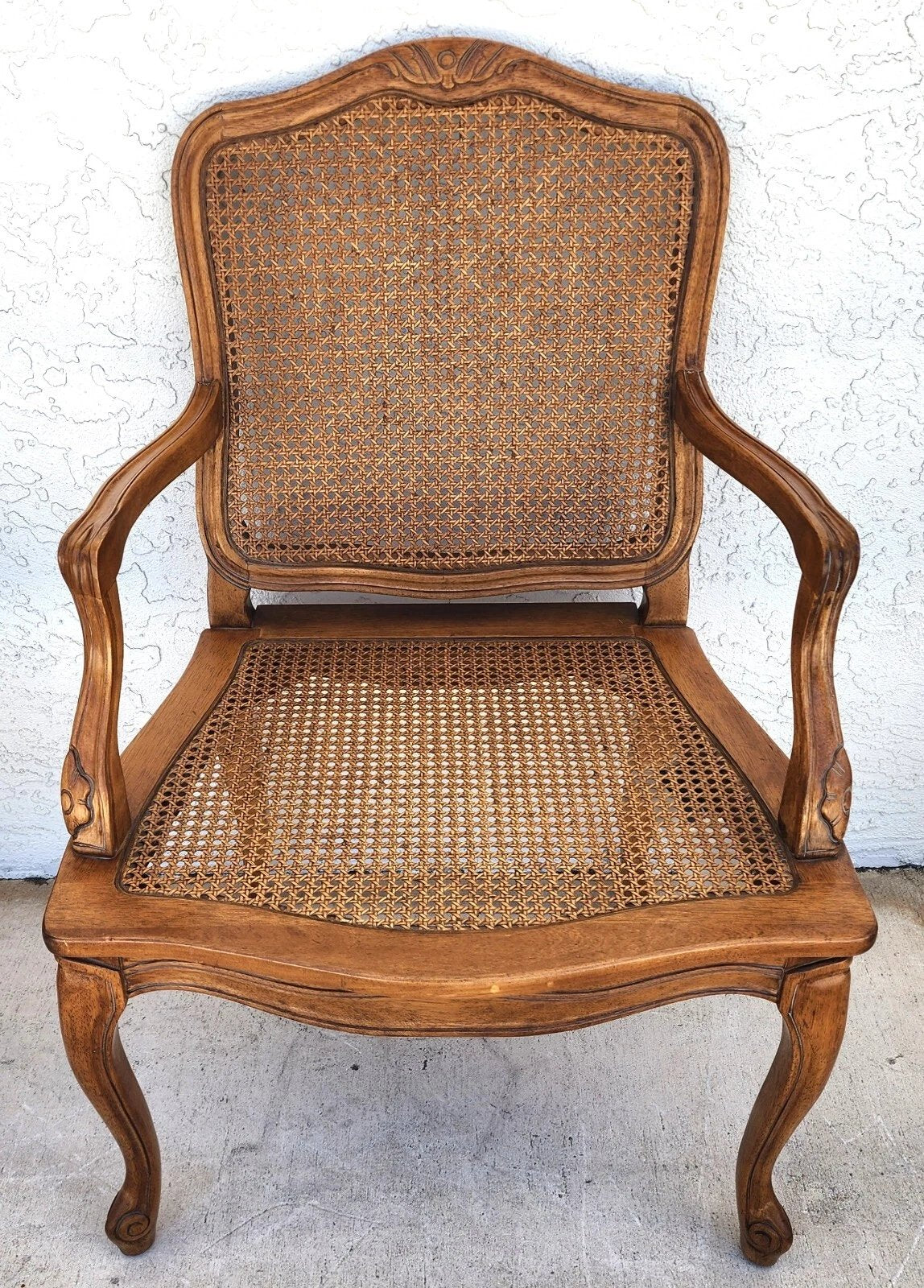 Louis XV Caned Armchairs by Century Chair Co