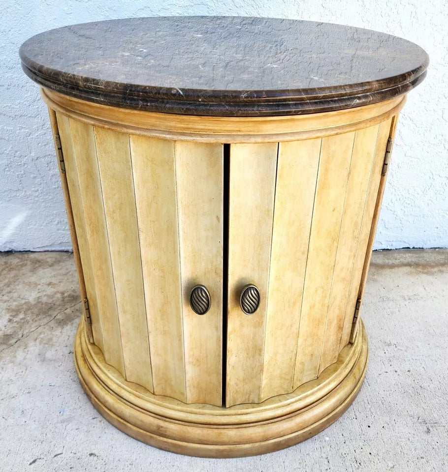 LEXINGTON Italian Marble Drum Side Center Table
