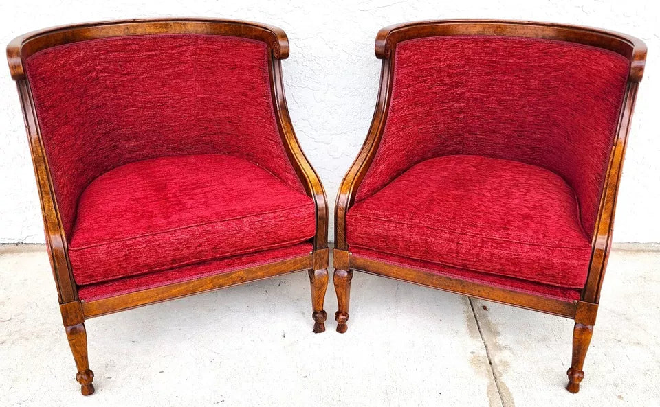 French Louis XV Accent Chairs Pair