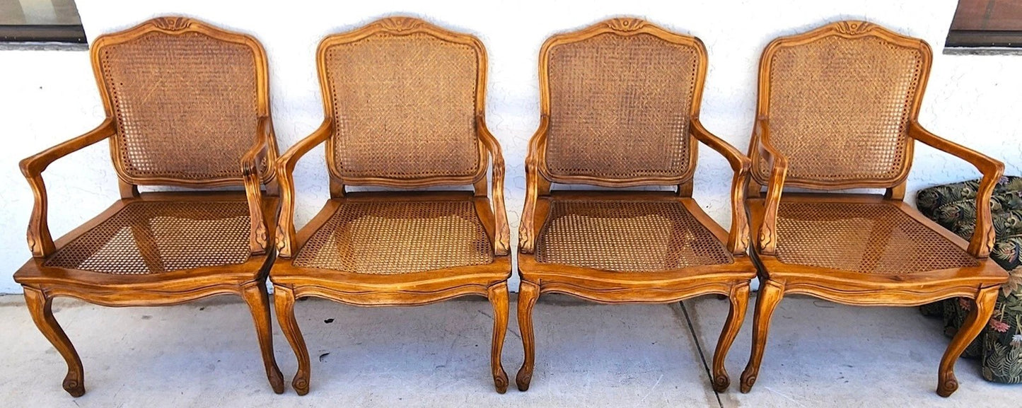 Louis XV Caned Armchairs by Century Chair Co