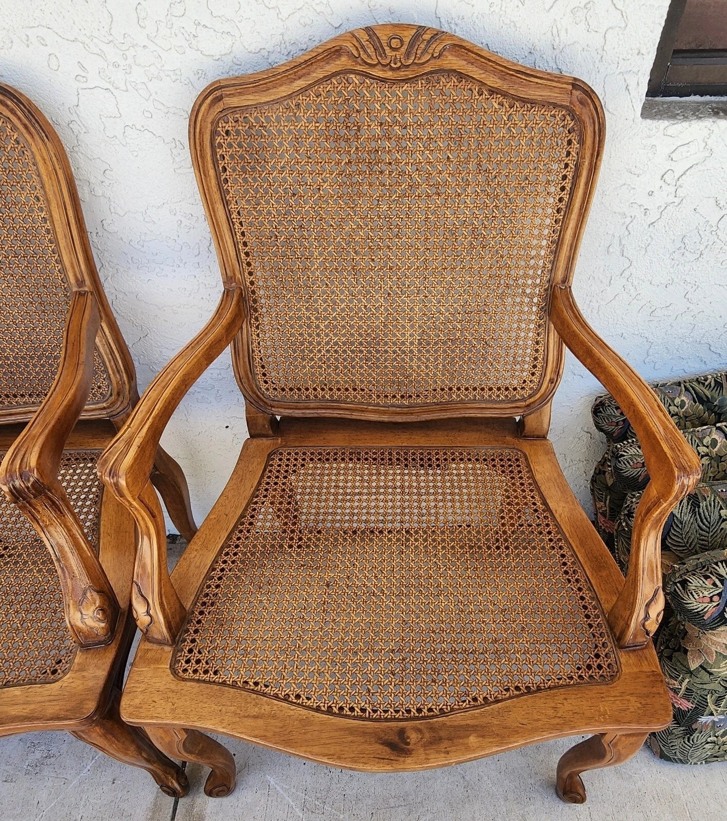 Louis XV Caned Armchairs by Century Chair Co