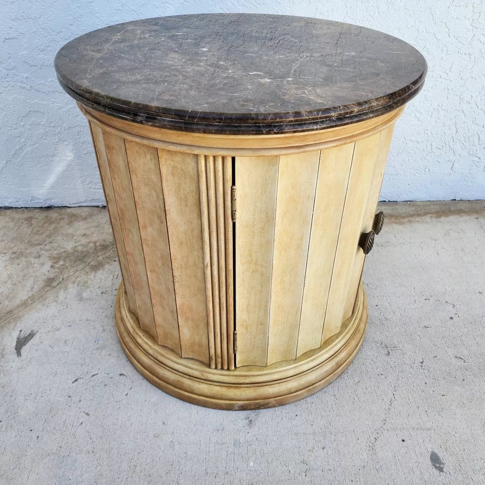 LEXINGTON Italian Marble Drum Side Center Table